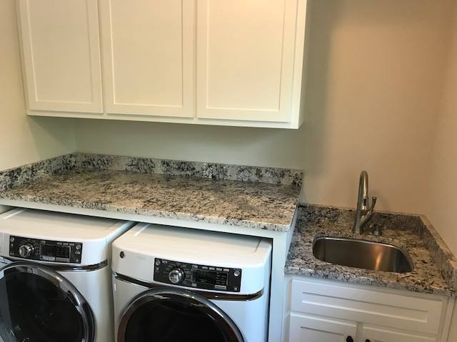 Washing machine and dryer under specialized countertop